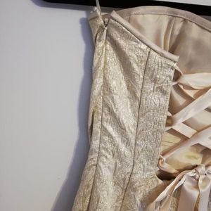 Jessica McClintock formal strapless dress.